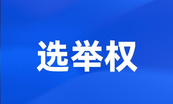 选举权