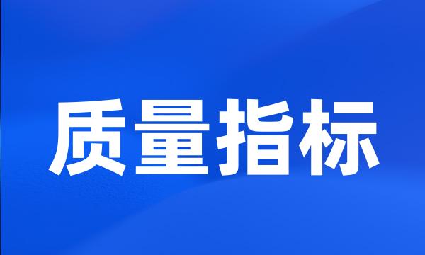 质量指标