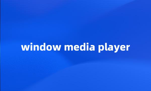 window media player