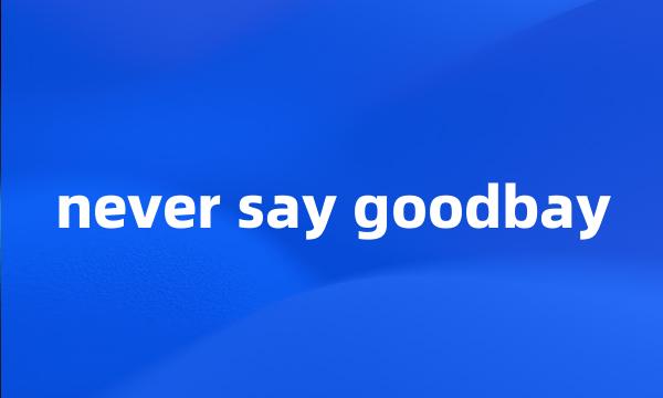 never say goodbay