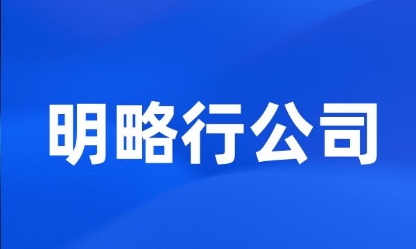 明略行公司