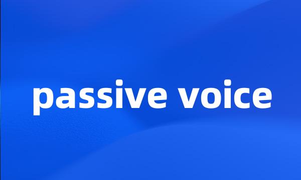 passive voice