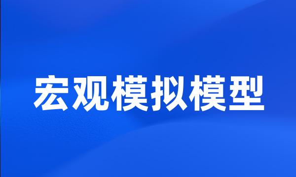 宏观模拟模型