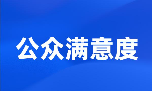 公众满意度