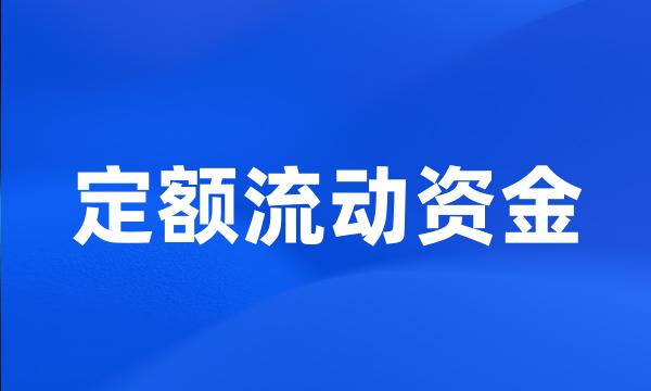 定额流动资金