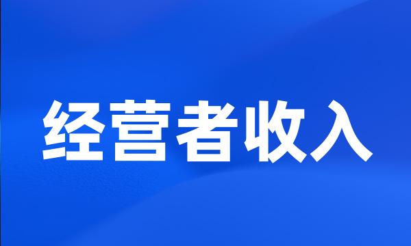 经营者收入