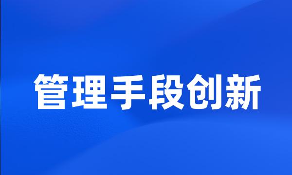 管理手段创新