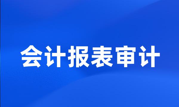 会计报表审计