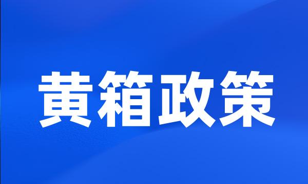 黄箱政策