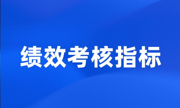 绩效考核指标