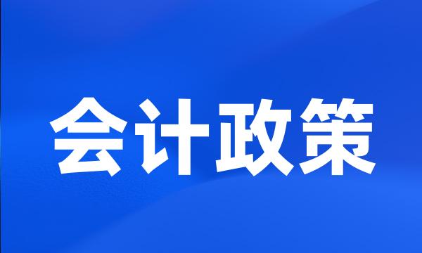 会计政策