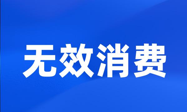 无效消费