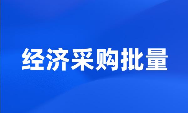 经济采购批量