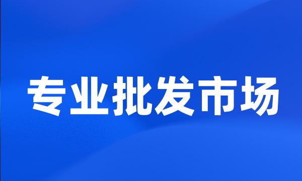 专业批发市场