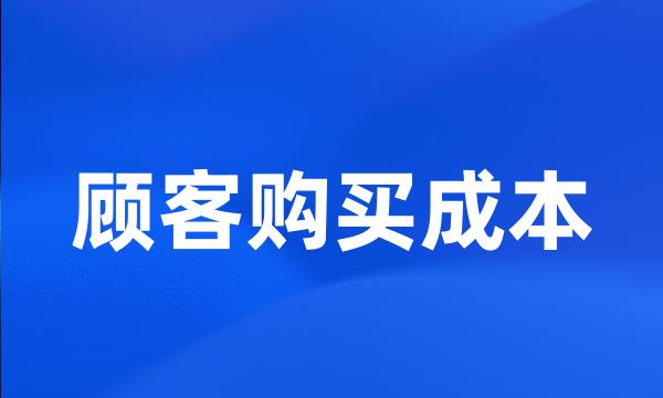 顾客购买成本