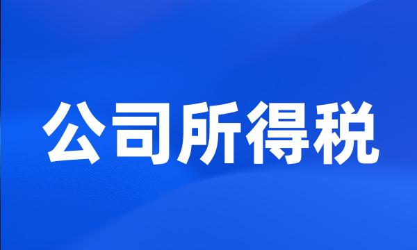 公司所得税