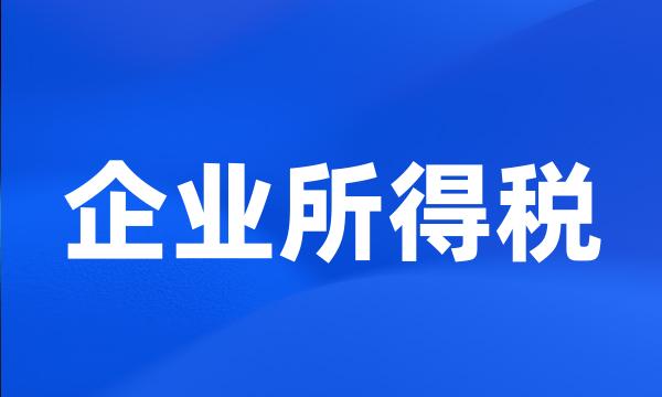 企业所得税