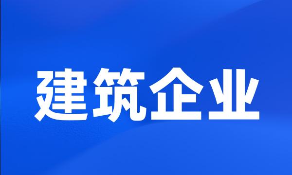 建筑企业