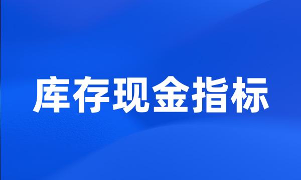 库存现金指标