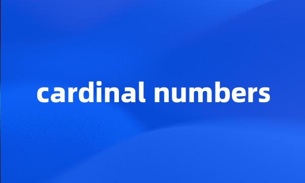 cardinal numbers