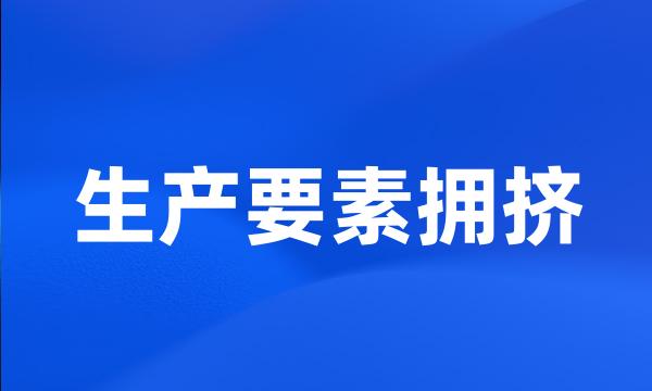 生产要素拥挤