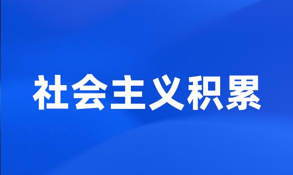 社会主义积累