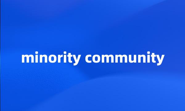 minority community