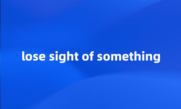 lose sight of something