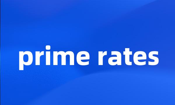 prime rates