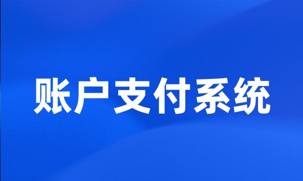 账户支付系统