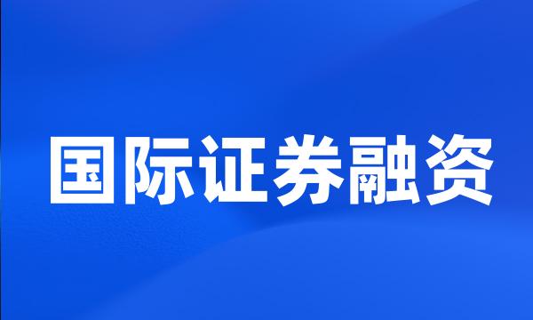 国际证券融资