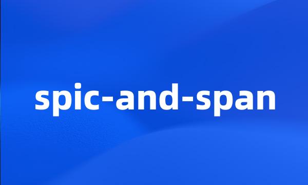 spic-and-span