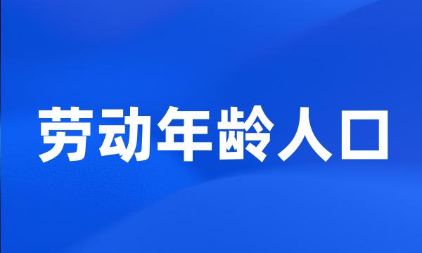 劳动年龄人口