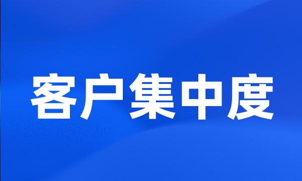 客户集中度