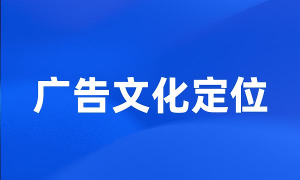 广告文化定位