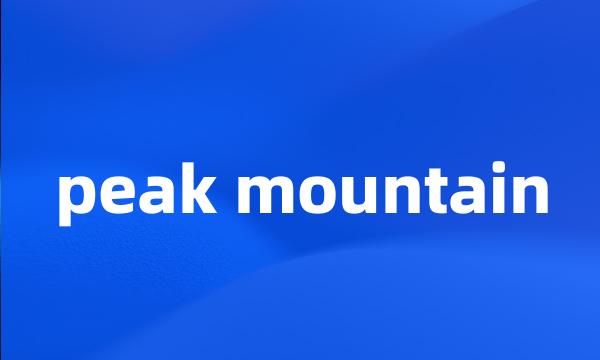 peak mountain