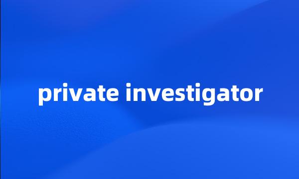 private investigator