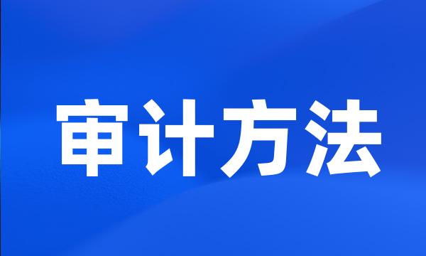 审计方法