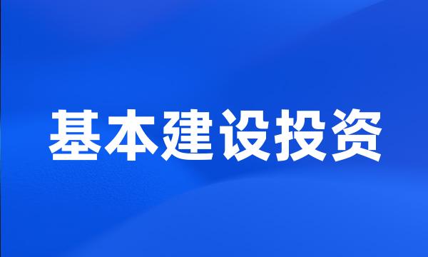 基本建设投资