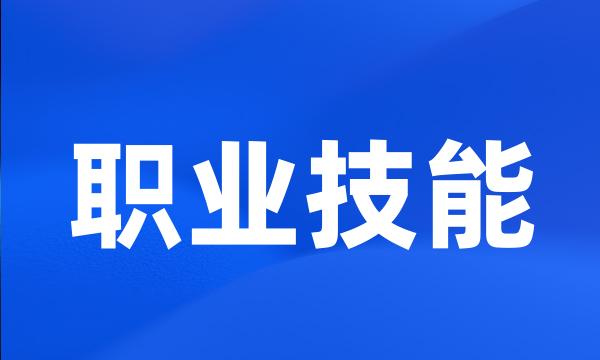 职业技能