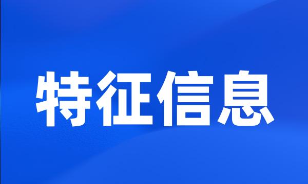 特征信息