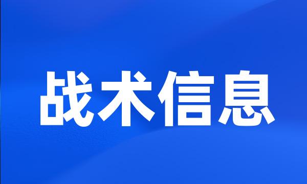 战术信息