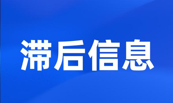 滞后信息