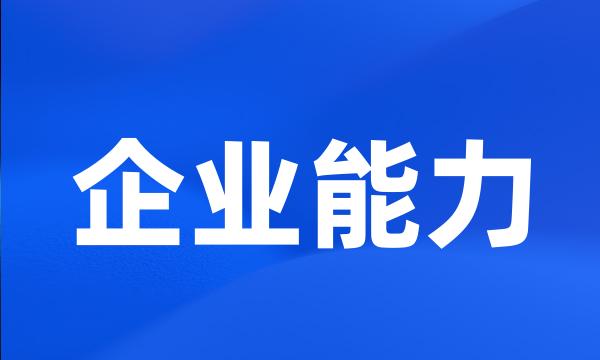 企业能力