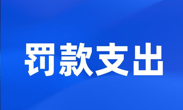 罚款支出