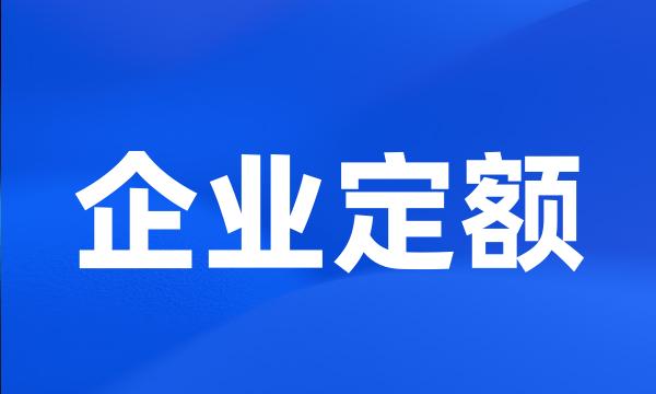 企业定额