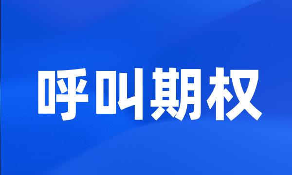 呼叫期权