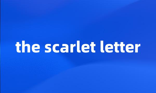 the scarlet letter