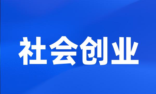 社会创业