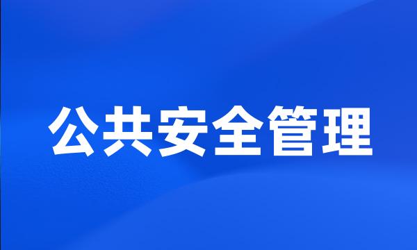 公共安全管理